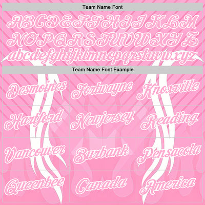 Custom Light Pink White 3D Abstract Flame Sports Pullover Sweatshirt Hoodie