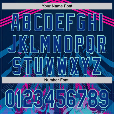 Custom Blue Royal Pink-Ice Blue 3D Abstract Flame Sports Pullover Sweatshirt Hoodie