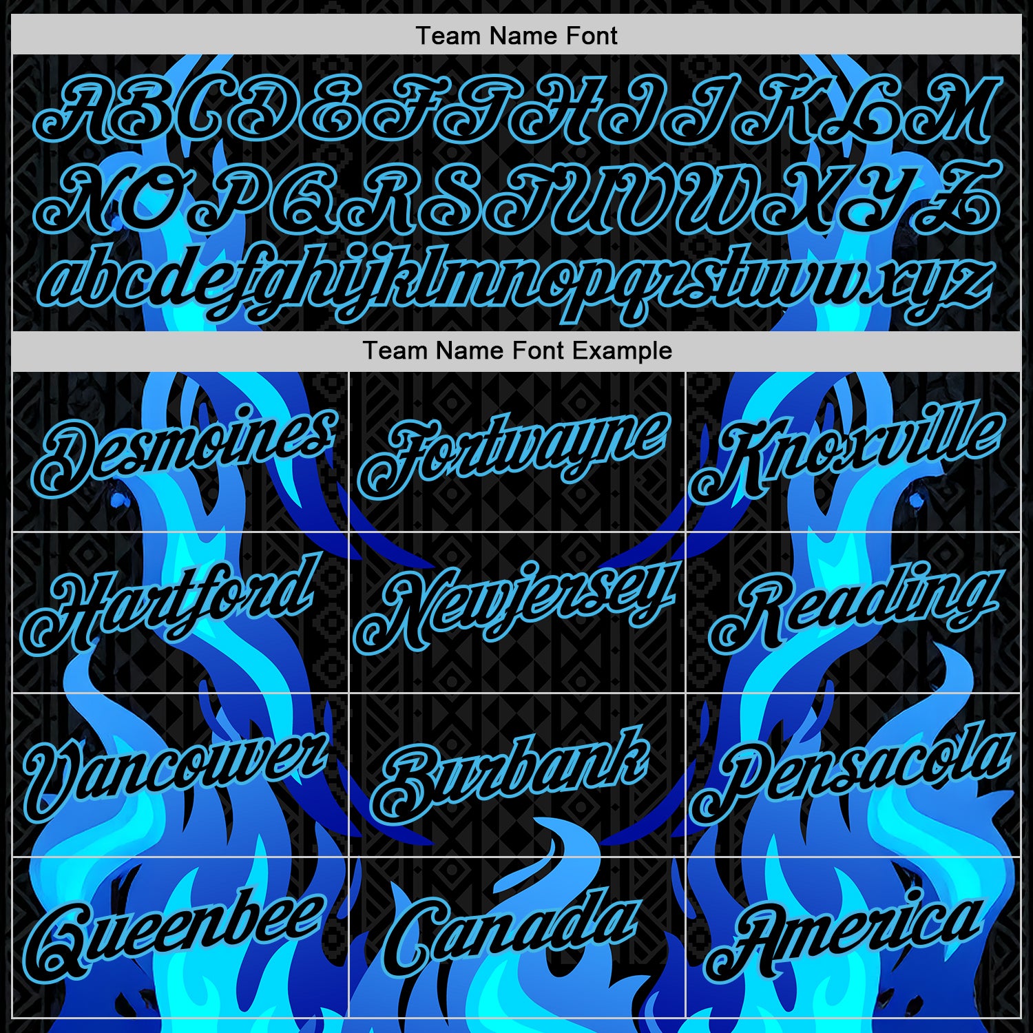 Custom Black Sky Blue 3D Abstract Flame Sports Pullover Sweatshirt Hoodie