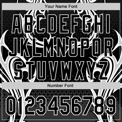 Custom Black White 3D Abstract Flame Sports Pullover Sweatshirt Hoodie