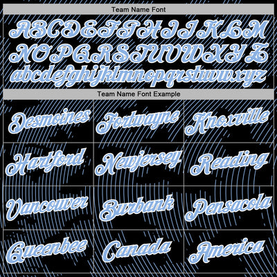 Custom Stitched Black Light Blue-White Curve Lines Sports Pullover Sweatshirt Hoodie