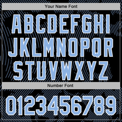 Custom Stitched Black Light Blue-White Curve Lines Sports Pullover Sweatshirt Hoodie