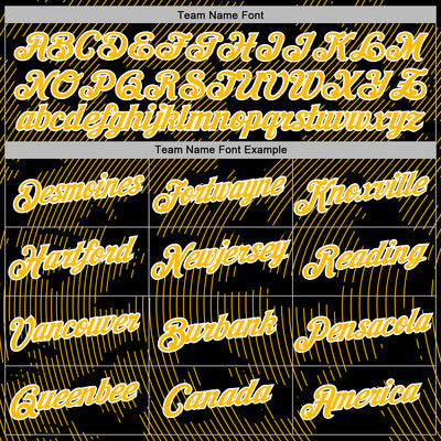 Custom Stitched Black Gold-White Curve Lines Sports Pullover Sweatshirt Hoodie