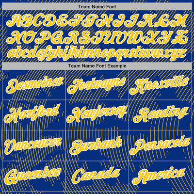 Custom Stitched Royal Yellow-White Curve Lines Sports Pullover Sweatshirt Hoodie