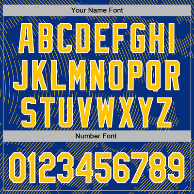 Custom Stitched Royal Yellow-White Curve Lines Sports Pullover Sweatshirt Hoodie