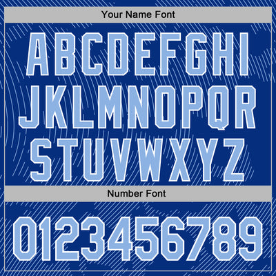 Custom Stitched Royal Light Blue-White Curve Lines Sports Pullover Sweatshirt Hoodie