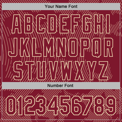 Custom Stitched Crimson Cream Curve Lines Sports Pullover Sweatshirt Hoodie