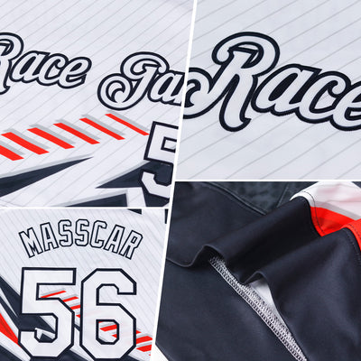 Custom Stitched White Orange Curve Lines Sports Pullover Sweatshirt Hoodie