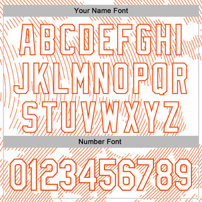 Custom Stitched White Orange Curve Lines Sports Pullover Sweatshirt Hoodie