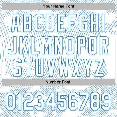 Custom Stitched White Powder Blue Curve Lines Sports Pullover Sweatshirt Hoodie