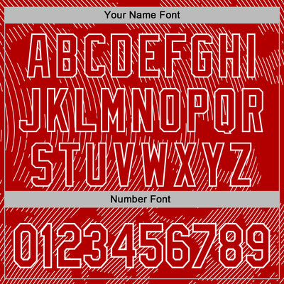 Custom Stitched Red White Curve Lines Sports Pullover Sweatshirt Hoodie