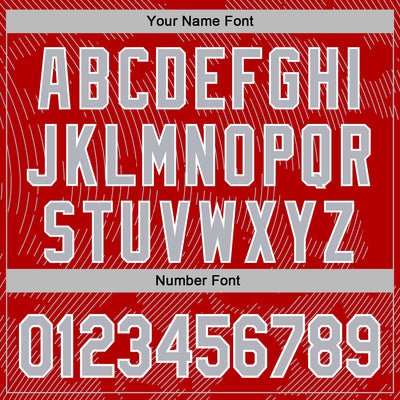 Custom Stitched Red Gray-White Curve Lines Sports Pullover Sweatshirt Hoodie