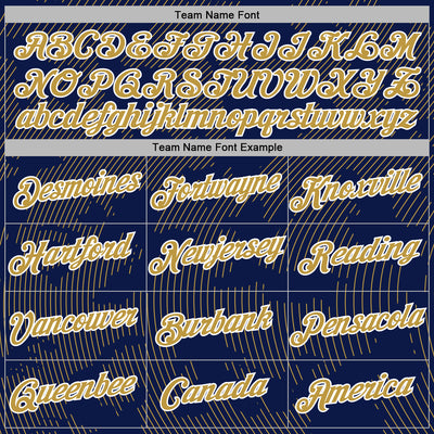 Custom Stitched Navy Old Gold-White Curve Lines Sports Pullover Sweatshirt Hoodie