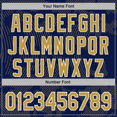 Custom Stitched Navy Old Gold-White Curve Lines Sports Pullover Sweatshirt Hoodie