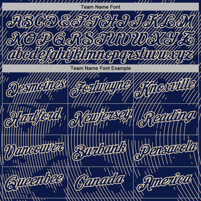 Custom Stitched Navy Cream Curve Lines Sports Pullover Sweatshirt Hoodie