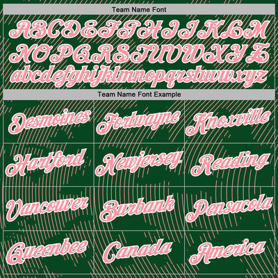 Custom Stitched Green Medium Pink-White Curve Lines Sports Pullover Sweatshirt Hoodie