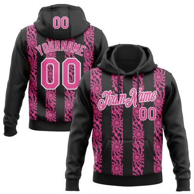 Custom Stitched Black Pink-White Abstract Shape Pattern Sports Pullover Sweatshirt Hoodie