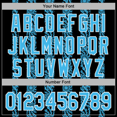 Custom Stitched Black Sky Blue-White Abstract Shape Pattern Sports Pullover Sweatshirt Hoodie