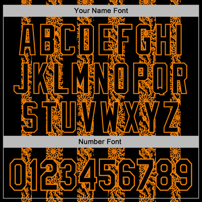 Custom Stitched Black Bay Orange Abstract Shape Pattern Sports Pullover Sweatshirt Hoodie