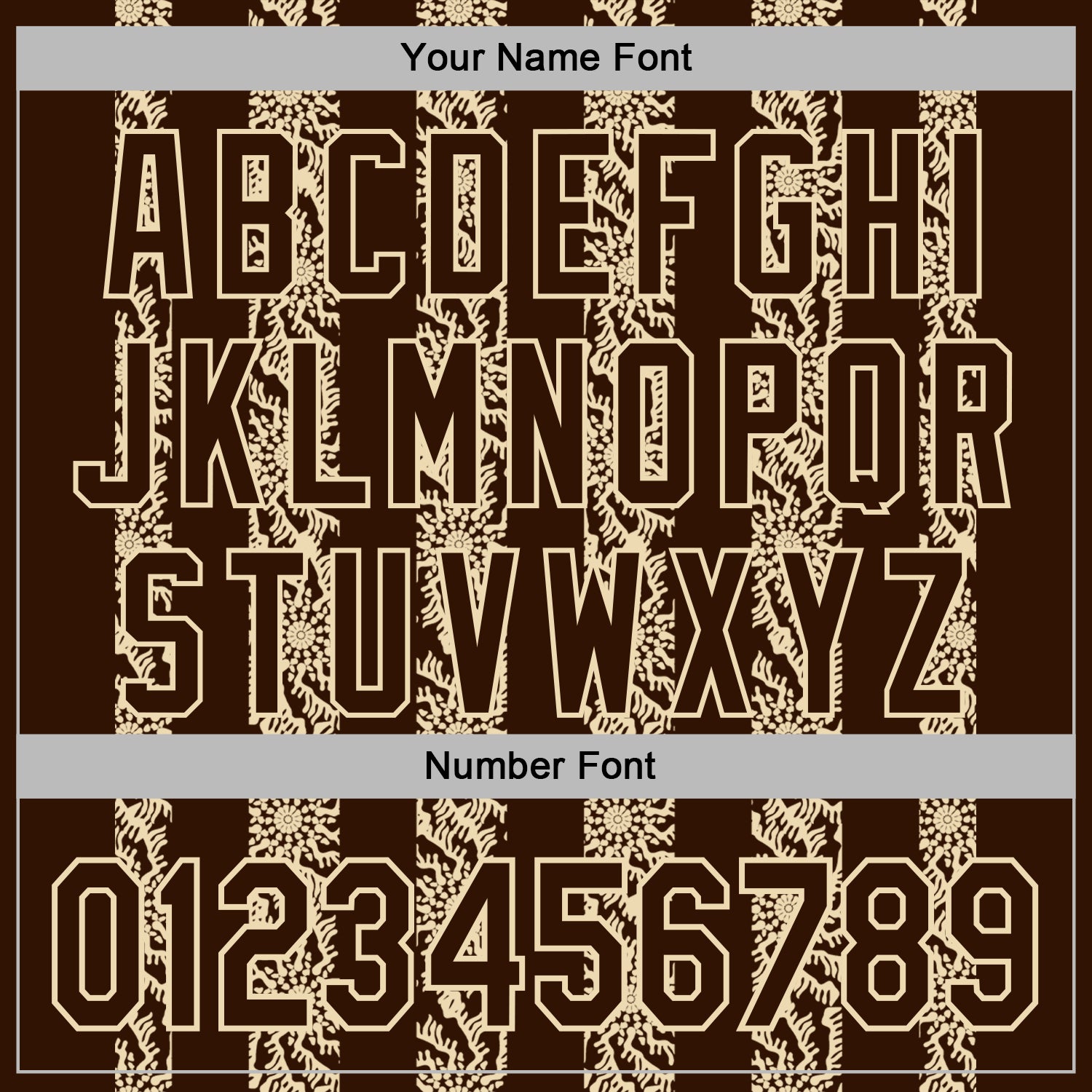 Custom Stitched Brown Cream Abstract Shape Pattern Sports Pullover Sweatshirt Hoodie