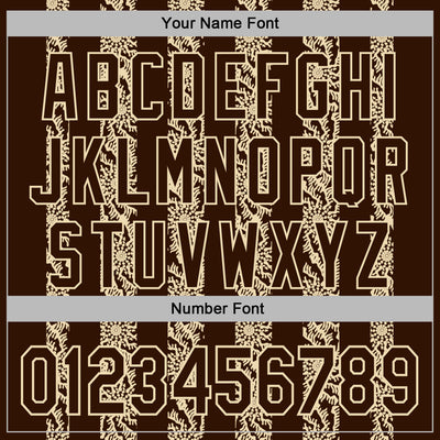 Custom Stitched Brown Cream Abstract Shape Pattern Sports Pullover Sweatshirt Hoodie