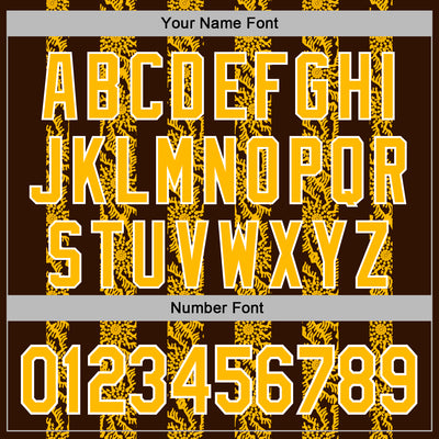 Custom Stitched Brown Gold-White Abstract Shape Pattern Sports Pullover Sweatshirt Hoodie