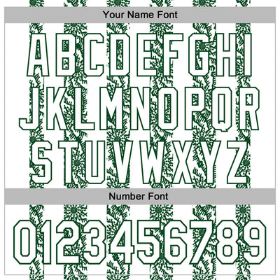 Custom Stitched White Green Abstract Shape Pattern Sports Pullover Sweatshirt Hoodie