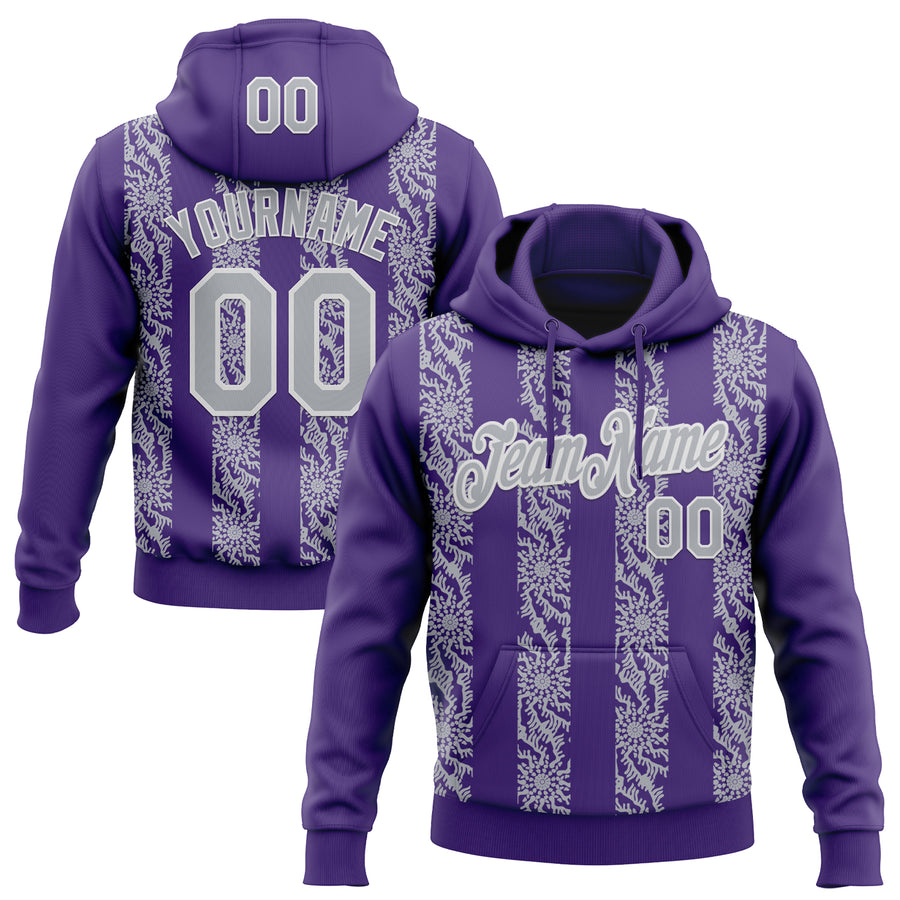 Custom Stitched Purple Gray-White Abstract Shape Pattern Sports Pullover Sweatshirt Hoodie
