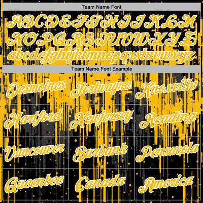 Custom Stitched Black Gold-White Dripping Splatter Sports Pullover Sweatshirt Hoodie