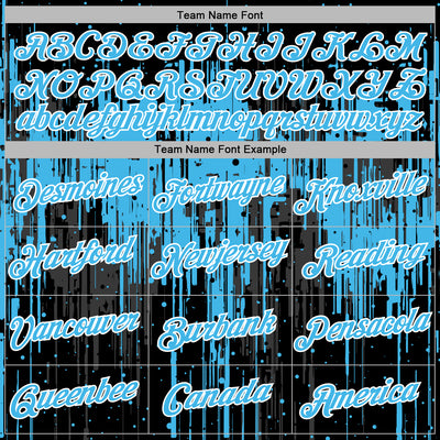 Custom Stitched Black Sky Blue-White Dripping Splatter Sports Pullover Sweatshirt Hoodie