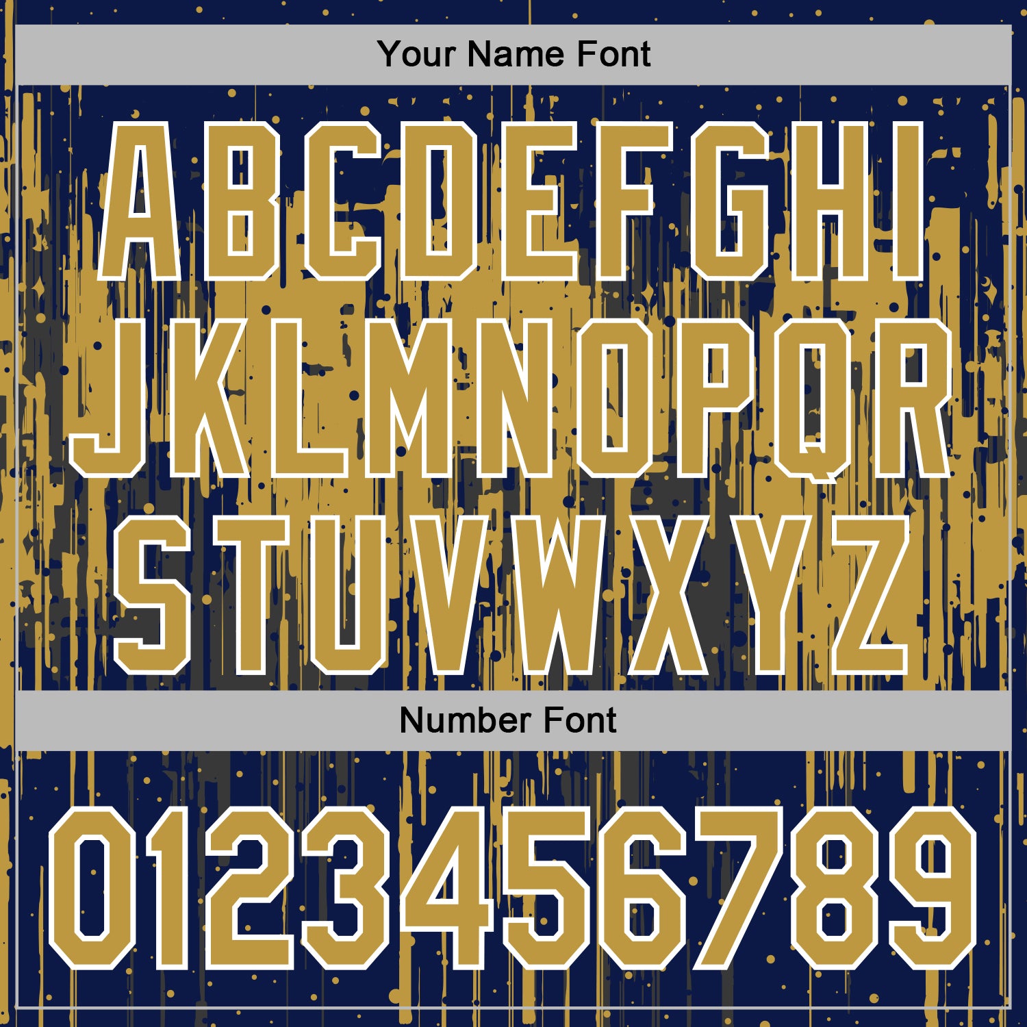 Custom Stitched Navy Old Gold-White Dripping Splatter Sports Pullover Sweatshirt Hoodie