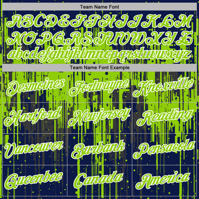 Custom Stitched Navy Neon Green-White Dripping Splatter Sports Pullover Sweatshirt Hoodie