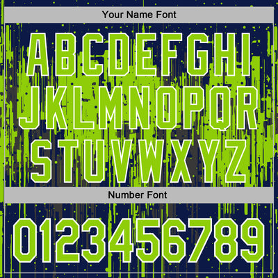 Custom Stitched Navy Neon Green-White Dripping Splatter Sports Pullover Sweatshirt Hoodie