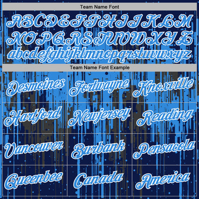 Custom Stitched Navy Powder Blue-White Dripping Splatter Sports Pullover Sweatshirt Hoodie