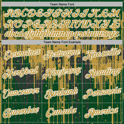 Custom Stitched Green Old Gold-White Dripping Splatter Sports Pullover Sweatshirt Hoodie