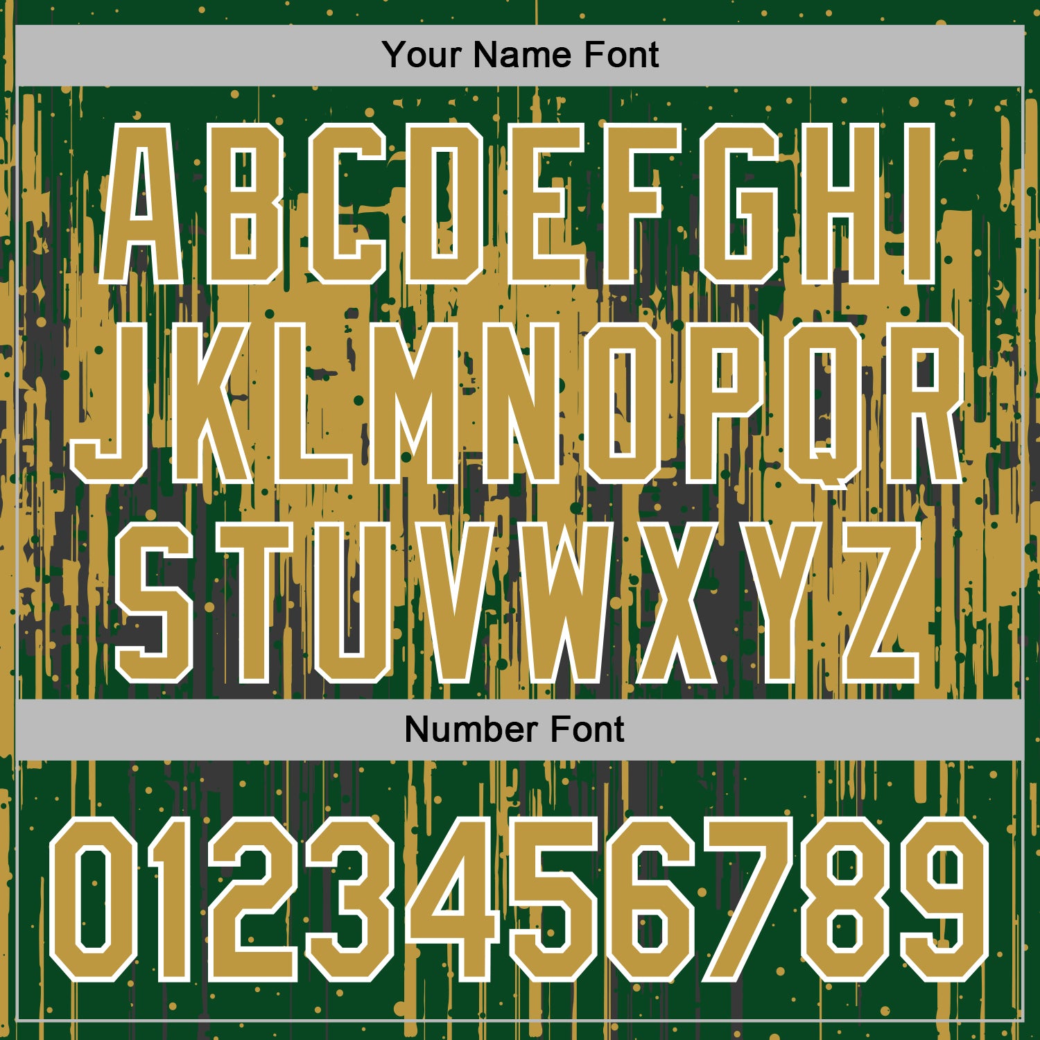 Custom Stitched Green Old Gold-White Dripping Splatter Sports Pullover Sweatshirt Hoodie