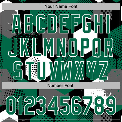 Custom Stitched Black Kelly Green-White Geometric Shape Pattern Sports Pullover Sweatshirt Hoodie