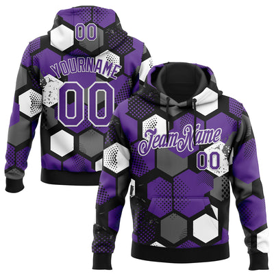 Custom Stitched Black Purple-White Geometric Shape Pattern Sports Pullover Sweatshirt Hoodie