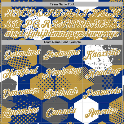 Custom Stitched Royal Old Gold-White Geometric Shape Pattern Sports Pullover Sweatshirt Hoodie