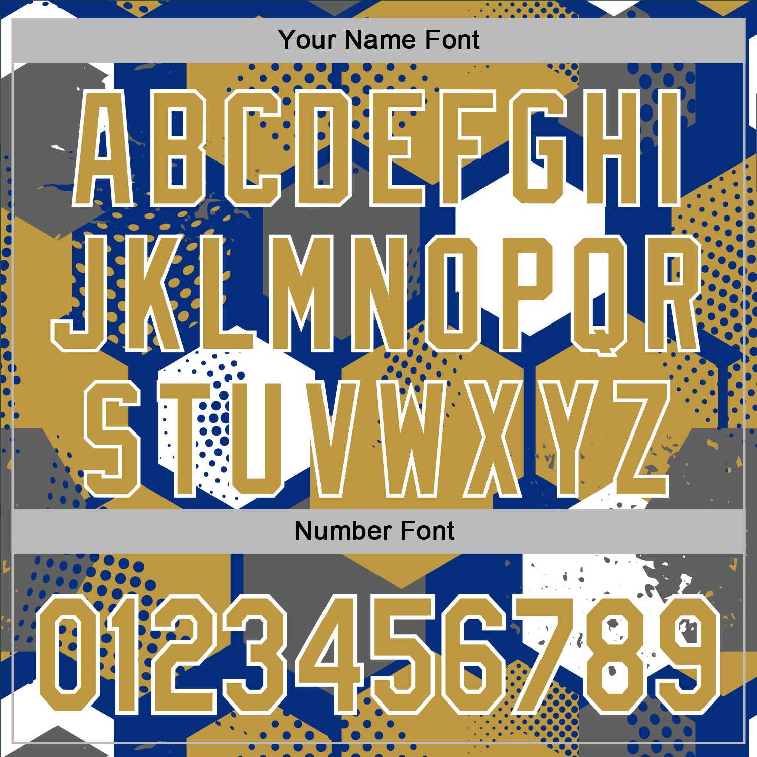 Custom Stitched Royal Old Gold-White Geometric Shape Pattern Sports Pullover Sweatshirt Hoodie