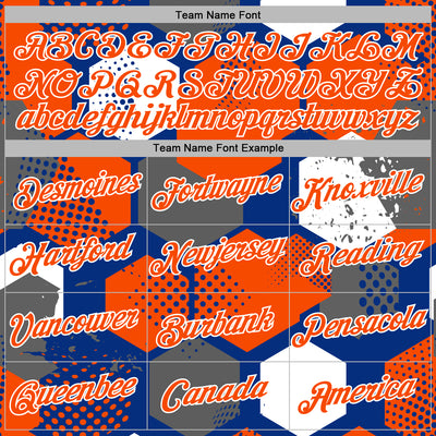 Custom Stitched Royal Orange-White Geometric Shape Pattern Sports Pullover Sweatshirt Hoodie