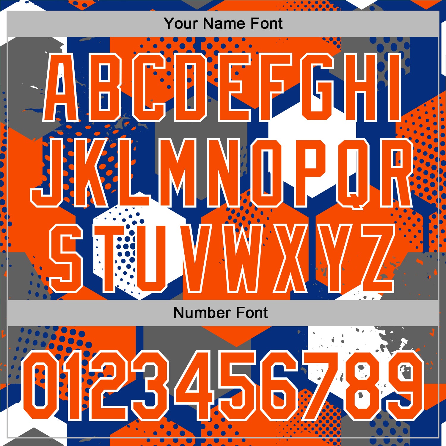 Custom Stitched Royal Orange-White Geometric Shape Pattern Sports Pullover Sweatshirt Hoodie