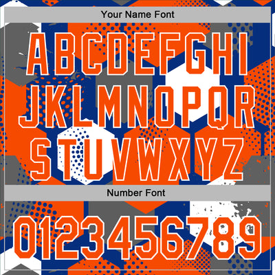 Custom Stitched Royal Orange-White Geometric Shape Pattern Sports Pullover Sweatshirt Hoodie