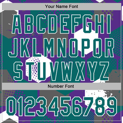 Custom Stitched Purple Teal-White Geometric Shape Pattern Sports Pullover Sweatshirt Hoodie