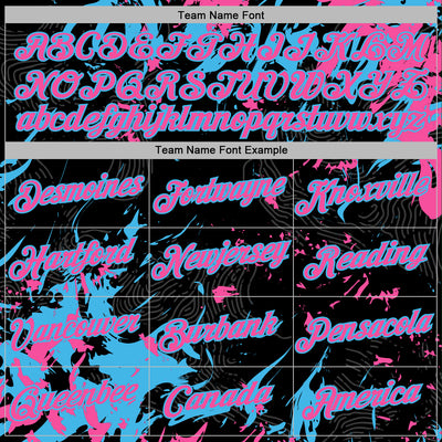 Custom Stitched Black Pink-Sky Blue Splash Sports Pullover Sweatshirt Hoodie