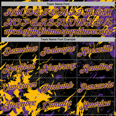 Custom Stitched Black Purple-Gold Splash Sports Pullover Sweatshirt Hoodie