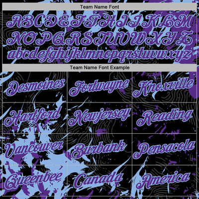 Custom Stitched Black Purple-Light Blue Splash Sports Pullover Sweatshirt Hoodie