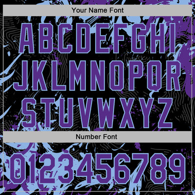 Custom Stitched Black Purple-Light Blue Splash Sports Pullover Sweatshirt Hoodie