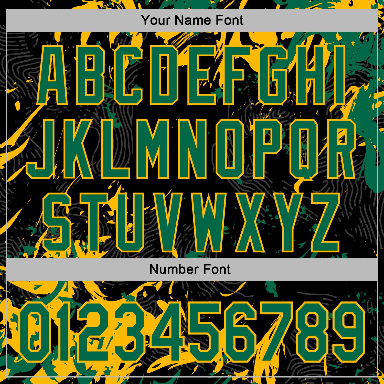 Custom Stitched Black Kelly Green-Gold Splash Sports Pullover Sweatshirt Hoodie