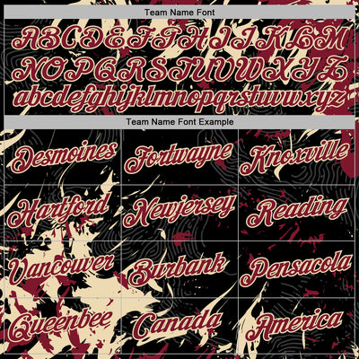 Custom Stitched Black Crimson-Cream Splash Sports Pullover Sweatshirt Hoodie